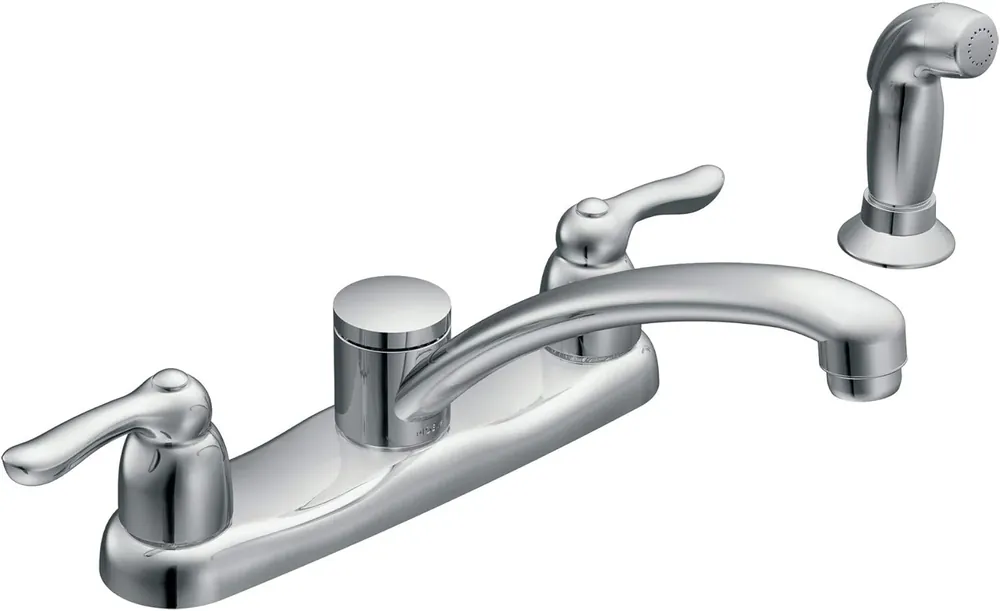 MOEN 7907 Chrome Two-Handle Kitchen Faucet 7907 Super Sale