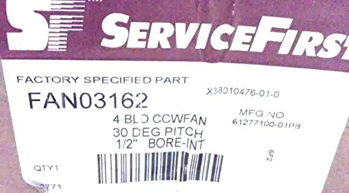Fast Shipping Trane FAN03162 26 CCW 4 Blade Fan with 1/2 Bore 30 Degree Pitch