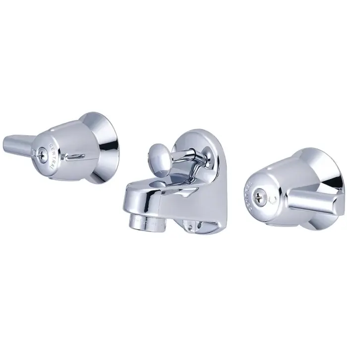 Central Brass 1177-A Two Handle Fixed Shelf Back Bathroom Faucet Polished Chrome Price Drop