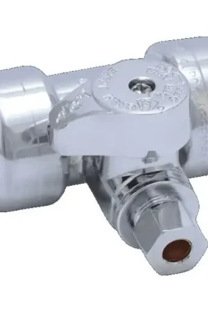 Weekend Sale SharkBite 24985 Tee Stop Valve 3/4 x 3/4 x 1/4 in Push-to-Connect Compression