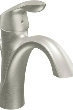 Moen 6400BN One-Handle Bathroom Faucet with Deckplate, Brushed Nickel Hot Picks