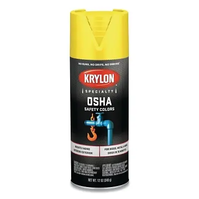 Krylon K01813777 OSHA Safety Color Spray Paint 12 oz Fill Aerosol Can Safety Yellow Gloss Big Sale