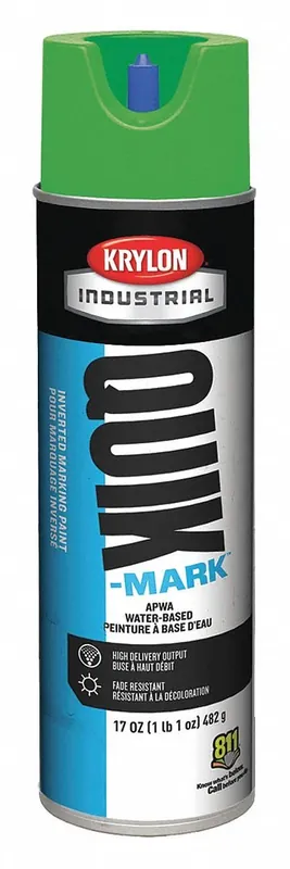 Factory Price Krylon A03904004 Quik-Mark APWA Water-Based Inverted Marking Paint, 12oz Aerosol, Green
