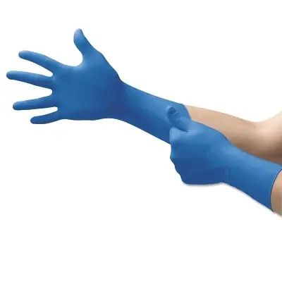 Premium Microflex SG-375-XL SafeGrip Examination Gloves X-Large Natural Rubber Latex Blue