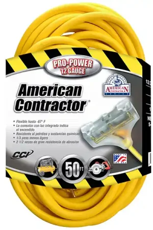 Premium Southwire 4188SW8802 50ft SJTW 12/3 Three-Way Power Block W/ Lighted End (Yellow)