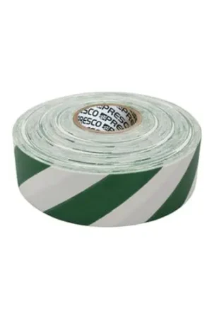 Presco SWG Patterned Roll Flagging Tape Green and White 1 3/16 x 300 FT Case of 12 Weekend Sale