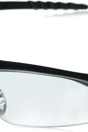 Super Sale MCR Safety DL110 Dallas Safety Glasses with Polished Black Frame and Clear Lens