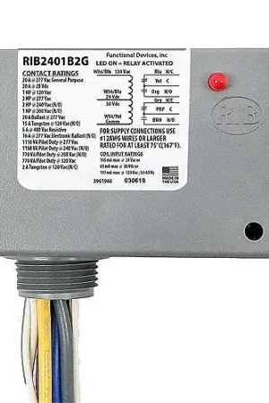 Functional Devices RIB2401B2G Enclosed Relay 20A DPDT 24V AC/DC/120V AC Coil Holiday Sale