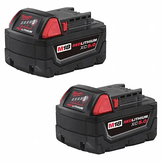 Milwaukee 48-11-1852 M18 REDLITHIUM XC5.0 Extended Capacity Battery 2-Pack Crafted