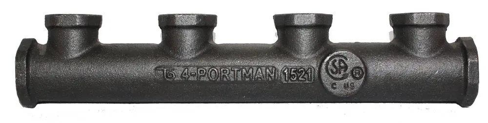 Certified Gastite 4-PORTMAN Cast 4 Port Manifold 3/4 x 1/2 x 1/2 x 1/2