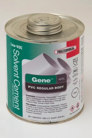 Rectorseal 55902 Gene 404L Fast Set Plastic Clear Pipe Cement 8 oz Replacement MPN Place Order