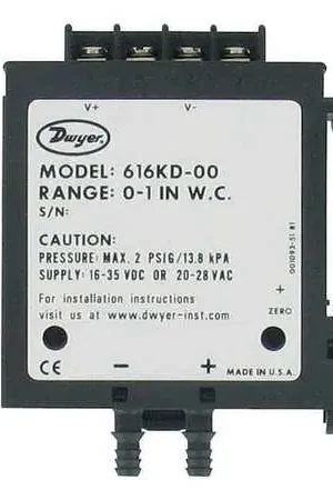 Dwyer 616KD-01 Differential Pressure Transmitter 0 to 2 Inches Water Column Output 4-20mA Fast Shipping
