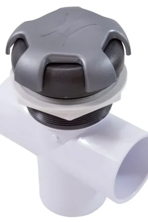 Custom Molded Products 25048-807-000 Diverter Valve 3 Way 2 inches Slip Crown Handle Graphite Gray/Silver Brand New