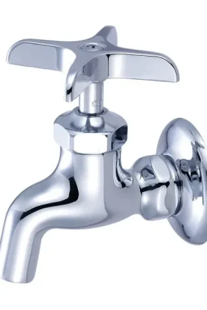 Central Brass 0007-1/2 Single Handle Wallmount Sink Faucet Polished Chrome 1/2 in NPTF Special Discount