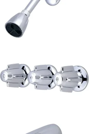 Central Brass 0968-Z Three Handle Tub & Shower Set Chrome Next Day Delivery