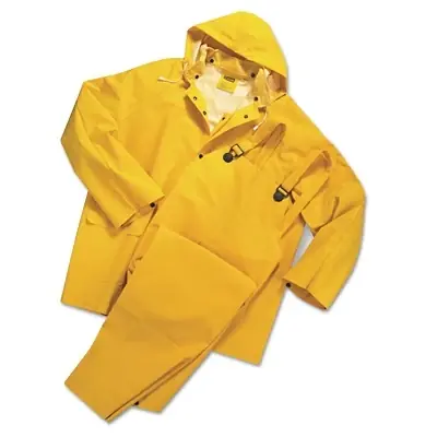 Holiday Sale PIP 4035/XL 3-Pc Rainsuit Jacket/Hood/Overalls 0.35 mm PVC/Polyester Yellow X-Large