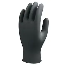 SHOWA 7700PFTXL 7700 Series Nitrile Gloves Rolled Cuff X-Large Black Trending