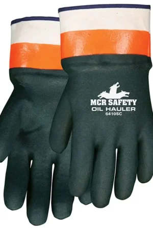 Hassle-Free Returns MCR Safety 6410SC Oil Hauler Premium Grade PVC Gloves Large
