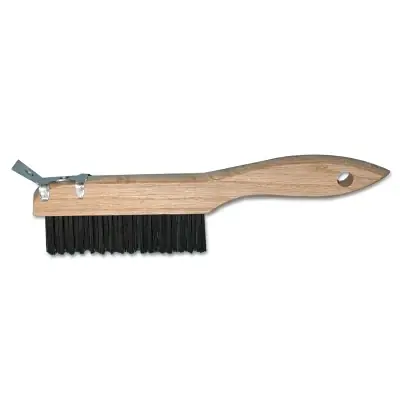 Best Choice Magnolia Brush 4-SC Shoe Handle Wire Scratch Brush, Carbon Steel, 10 Inches, With Scraper