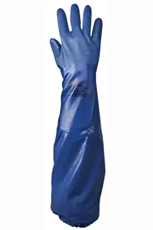 Trusted Brand SHOWA NSK26-11 Chemical Protection Nitrile Coated Glove, X-Large, Blue, 26 Inches