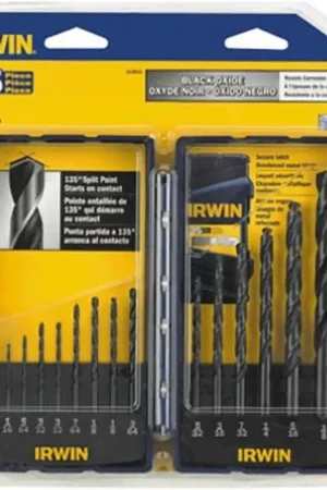 Deal Irwin 314015 15 Piece Black Oxide Drill Bits