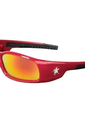 MCR Crews SR13R Safety Glasses Fire Mirror Lens Red Frame Shop Now