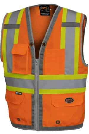 Place Order Pioneer V1010250U-3XL Surveyor Mesh Back Vest 3X-Large Orange Reflective Safety