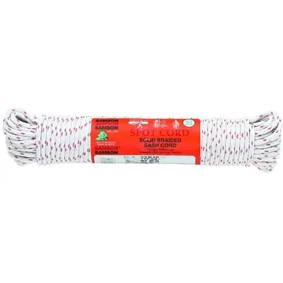 Clearance Samson Rope 1012001060 Spot Cord 700 lb Capacity 100 ft 3/16 in dia Cotton White