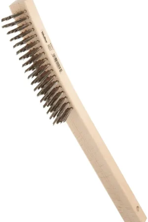 Limited Time Weiler 44057 Curved Handle Scratch Brush 14 L 4X18 Rows Stainless Steel Wire Wood Handle