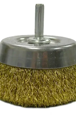 Discount Weiler 14311 2-3/4 Inch Crimped Wire Cup Brush 0.0118 Inch Brass Fill 1/4 Inch Stem