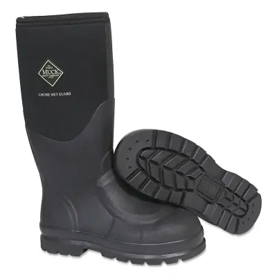 While Supplies Last Servus CHS-META-BLK-100 Chore Met Guard Boots Size 10 Rubber Black 16 Inches