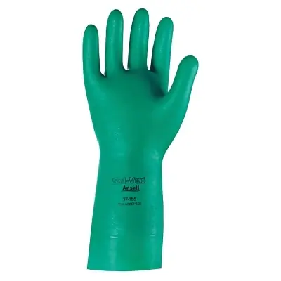 Factory Price Ansell 102935 37-155 Nitrile Gloves Gauntlet Cuff Unlined Size 10 Green 15 mil