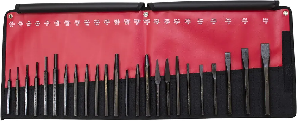 Mayhew 61050 Pro Punch and Chisel Kit 24-Piece Black Oxide Finish Mega Sale