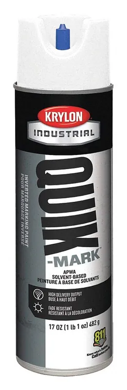 Krylon A03900007 Quik-Mark Solvent-Based Inverted Marking Paint, 17 oz, White Buy Today