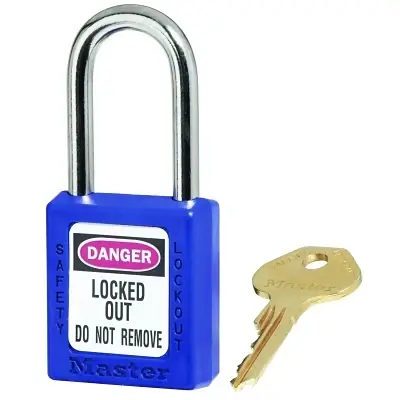 Trusted Brand Master Lock 410BLU Blue Zenex Thermoplastic Safety Padlock