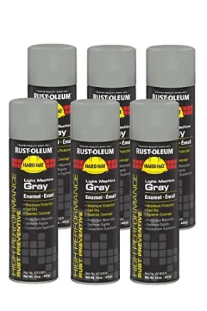 Rust-Oleum V2183838 High Performance V2100 System Rust Preventive Enamel Spray Paint 20-Ounce Light Machine Gray 6-Pack Special Discount