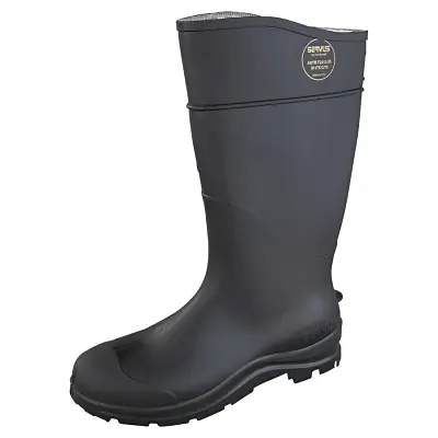 Servus 18821-110 CT Economy Knee Boots Steel Toe Size 11 16 in H PVC Black Seasonal Sale