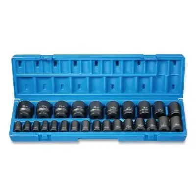 Get Yours Grey Pneumatic 1726M Impact Socket Set 1/2 in Drive Metric 12-point 10 mm to 36 mm 26-Pc STD Length Master