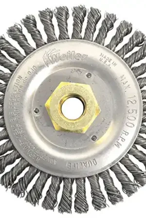 Weiler 79802 Dually 5 Root Pass Weld Cleaning Brush 020 Steel Wire Fill 5/8-11 UNC Double-Hex Nut Budget