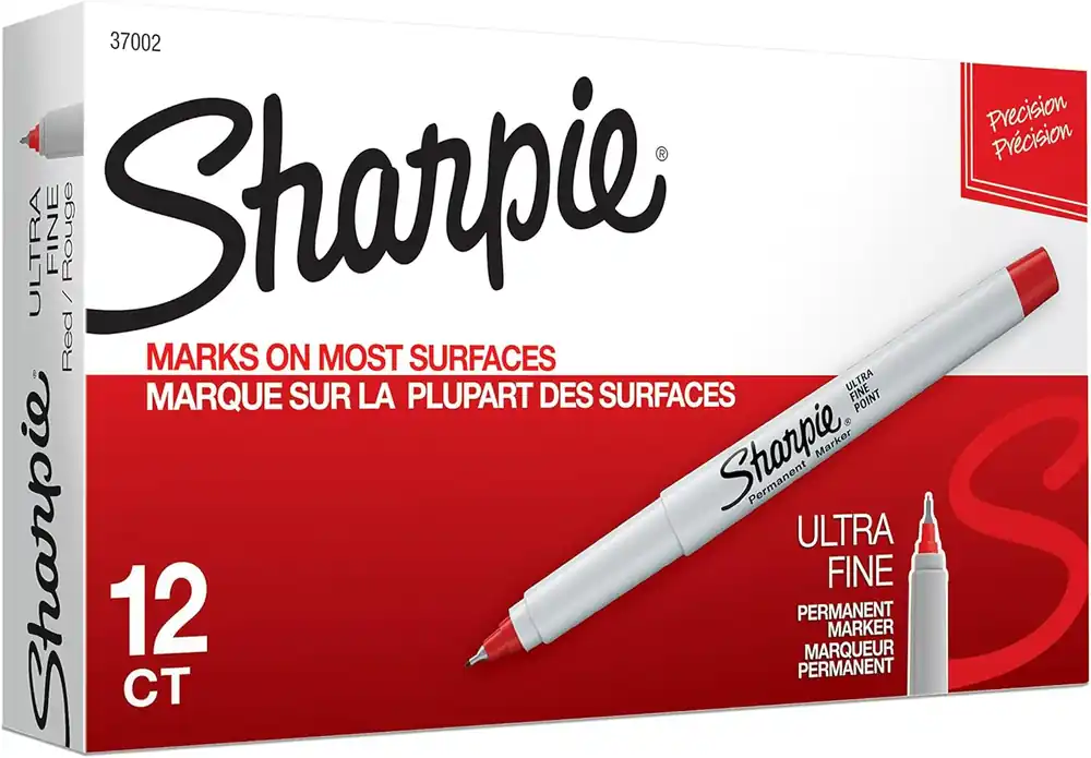 Sharpie 37002 Ultra Fine Tip Permanent Marker Red 12-Count Grab Now