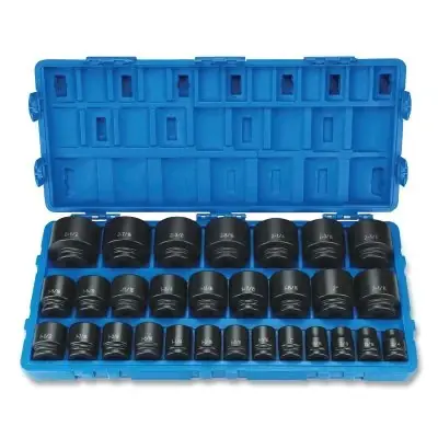 Low Price Grey Pneumatic 8029 Impact Socket Set 3/4 in Drive SAE 29-Pc STD Length