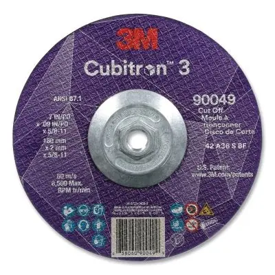 Instant Buy 3M 7100312963 Cubitron 3 Cut-Off Wheel 7 in dia x 0.09 in Thick x 5/8 in-11 Arbor 36+ Grit T27