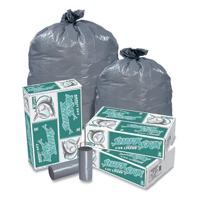 Affordable Pitt Plastics RX653XG Shark Skin Trash Liner 60 gal 1.1 mil 38 in x 58 in Gray