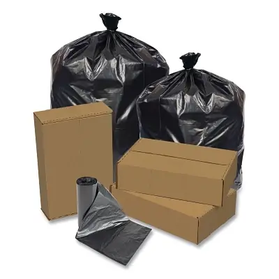 Pitt Plastics EC333915K ECO Strong Can Liner 33 gal 1.5 mil 33 in W x 39 in H Black Trending