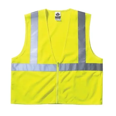 Ergodyne 21057 GloWear 8210Z Type R Class 2 Economy Vest with Pocket, Zipper Closure, 2XL/3XL, Lime Instant Buy