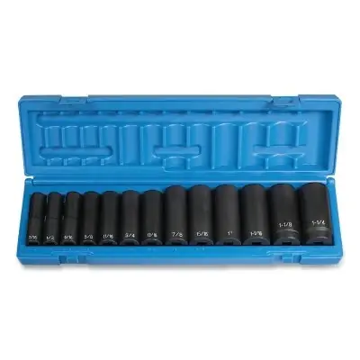 Grey Pneumatic 1312D Impact Socket Set 1/2 in Drive SAE 13-Pc Deep Length Price Cut