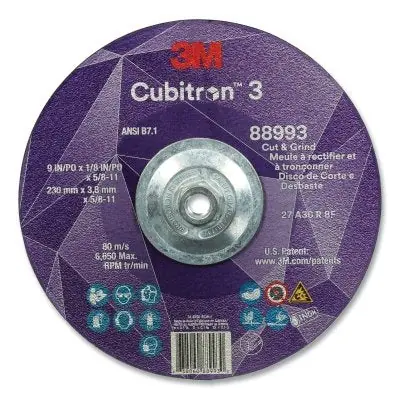 3M 7100313197 Cubitron 3 Cut and Grind Wheel 9 inches x 1/8 inches x 5/8 inches-11 Arbor 36+ Grit T27 Affordable