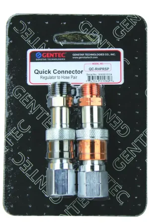 In Demand Gentec QC-RHPRSP Quick Connector Set Regulator-to-Hose Steel/Brass Fuel/Oxygen 9/16 in-18
