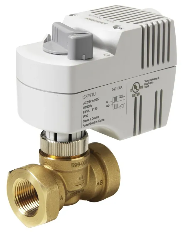 Get Yours Siemens 243-00212 Zone Valve 2-Way 3/4 Inch NPT Brass with 24-Volt Spring Return Fail-Safe Actuator Normally Open