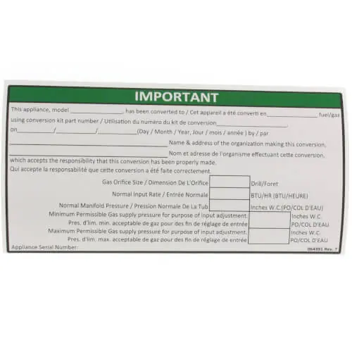 Next Day Delivery REZNOR 64391 Conversion Tape Kit HVAC Furnace High Temperature